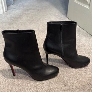 Louboutin  Black Stiletto Ankle Booties 40